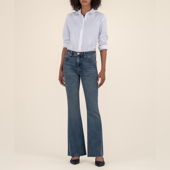 Kut from the Kloth Denim - Kut from the kloth Stella High Rise Flare Jeans 4 stretch distressed raw hem